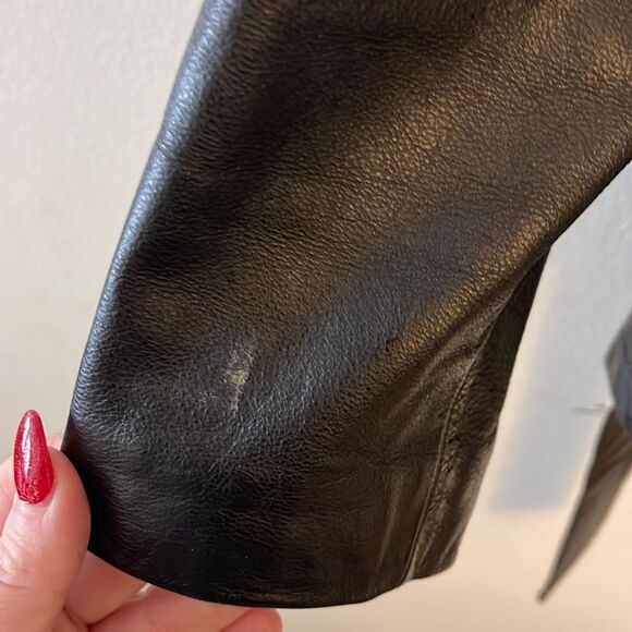 Vintage Wilson’s Leather Jacket Zip Up Black Genuine Leather Large unisex Y2K - Picture 13 of 15